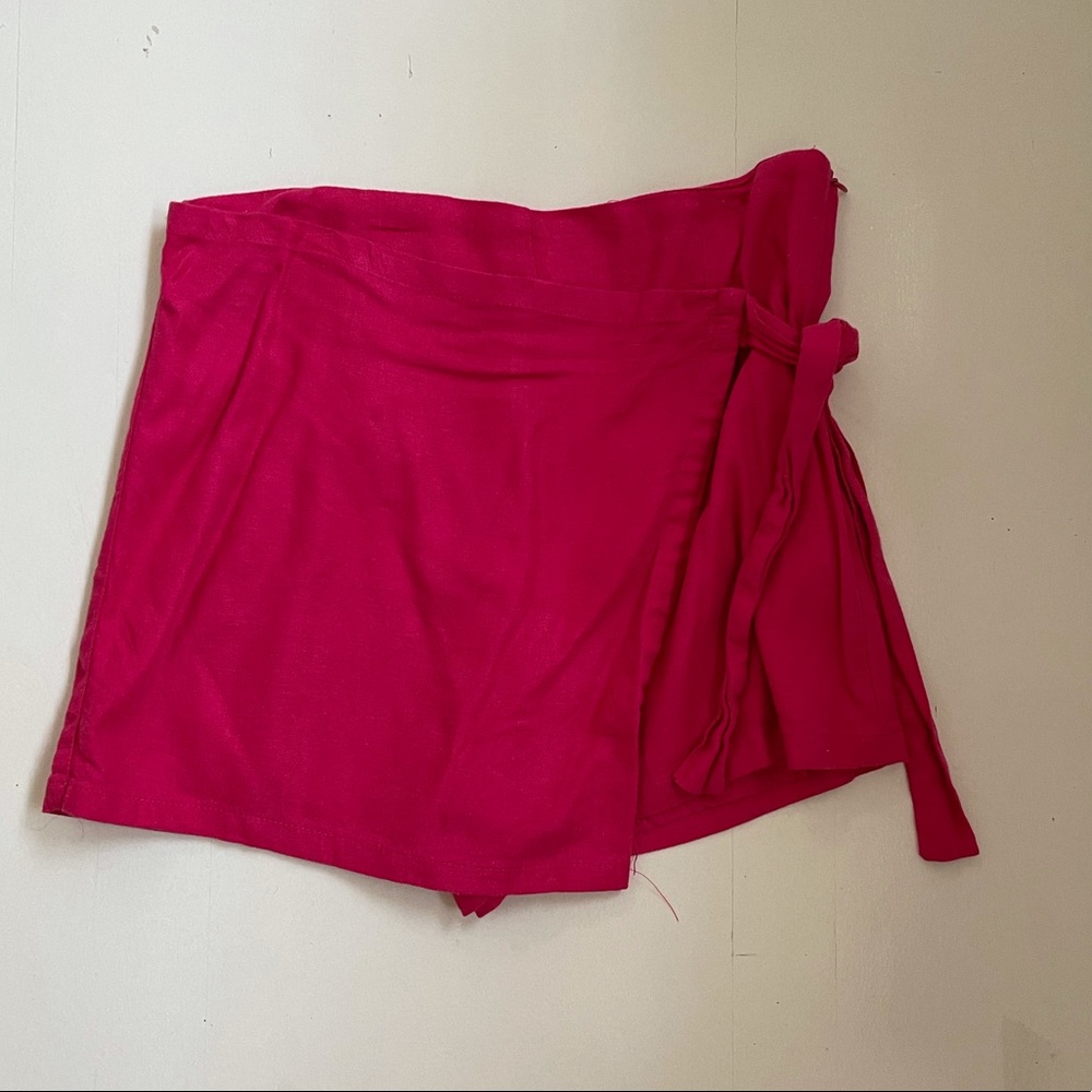 Pink wrap skort